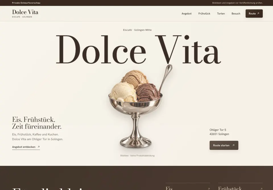 Dolce Vita website preview
